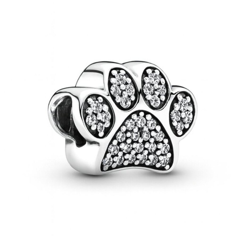 Sparkling Paw Print Charm